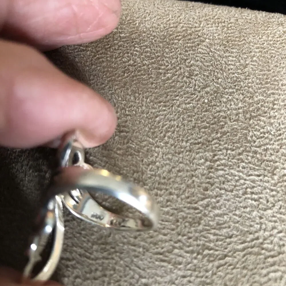 Stunning vintage Sterling.925 Italy Modernist Swirl abstract ring band Sz 6 - Picture 4 of 6